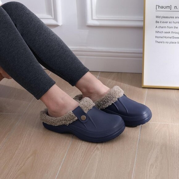 Luxurious Winter Fuzzy Clogs - Non-Slip Waterproof Slippers for Home & Garden - Picture 2 of 6